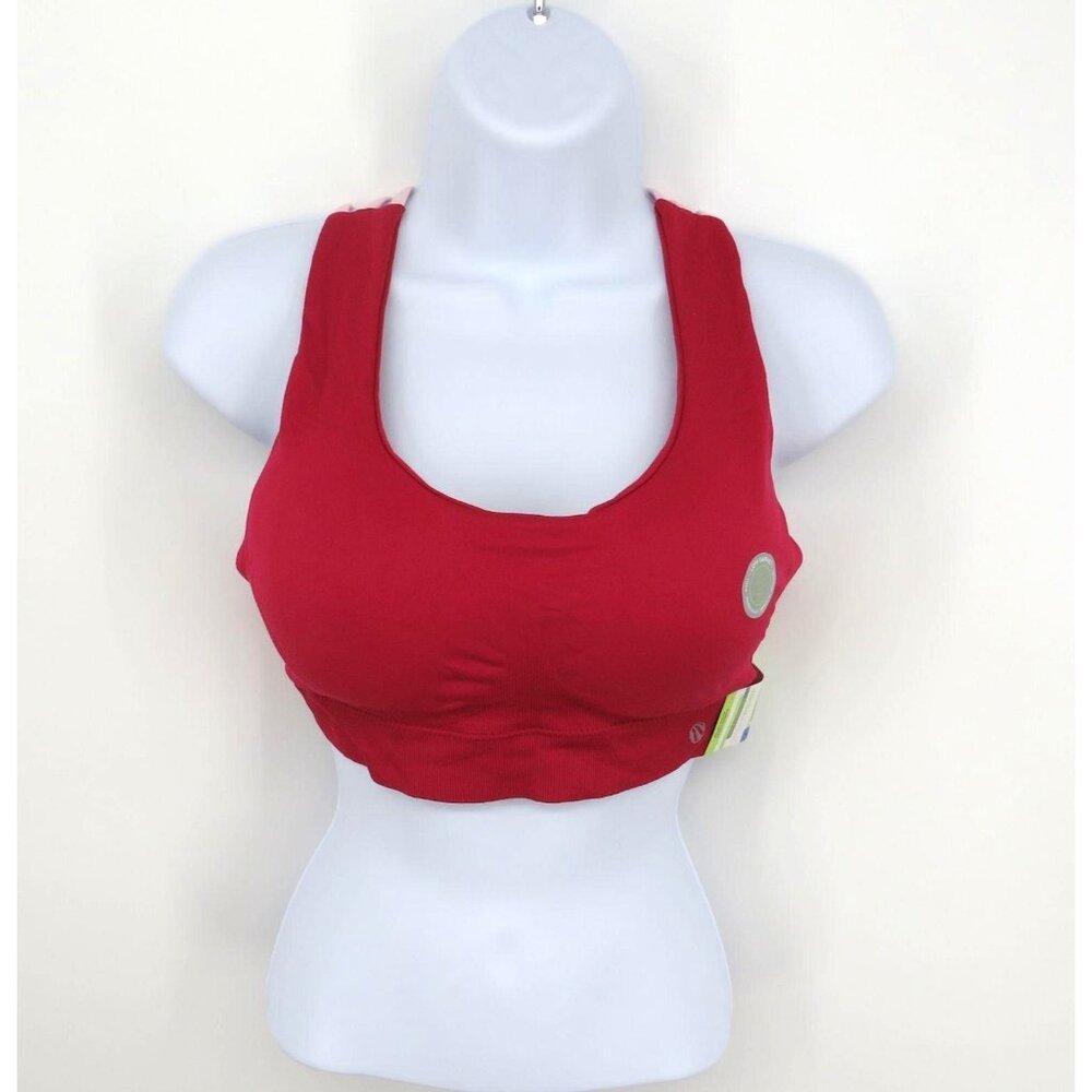 Marika Berry Pink Sports Bra Criss-Cross Back Straps L 36C/38B Moisture-Wicking